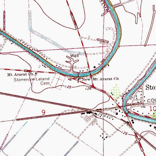 Topographic Map of New Mount Ararat Church, MS