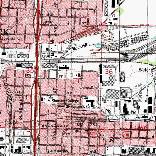 Topographic Map of Eighth Street Baptist Church, AR