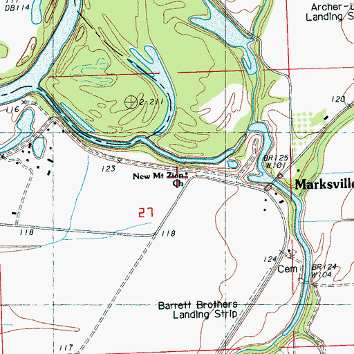 Topographic Map of New Mount Zion Church, MS
