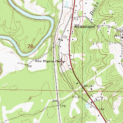 Topographic Map of New Pilgrim Church, MS