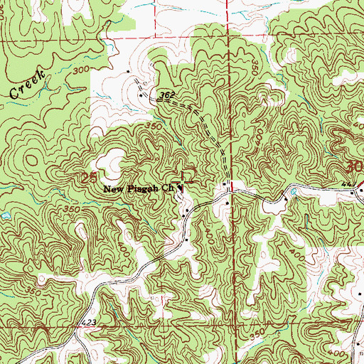 Topographic Map of New Pisgah Church, MS