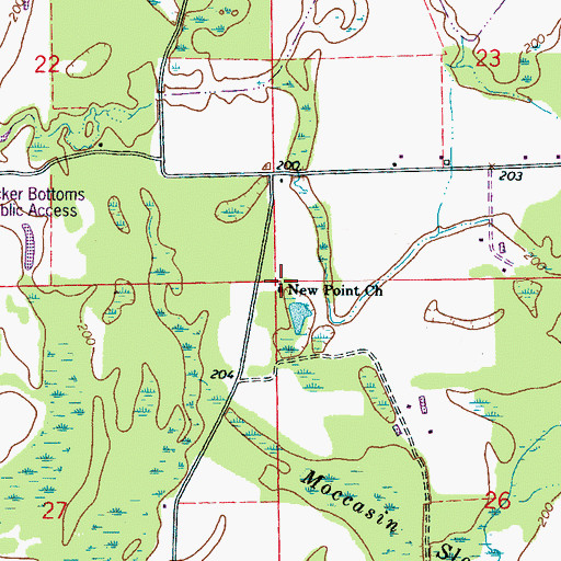 Topographic Map of New Point Church, MS