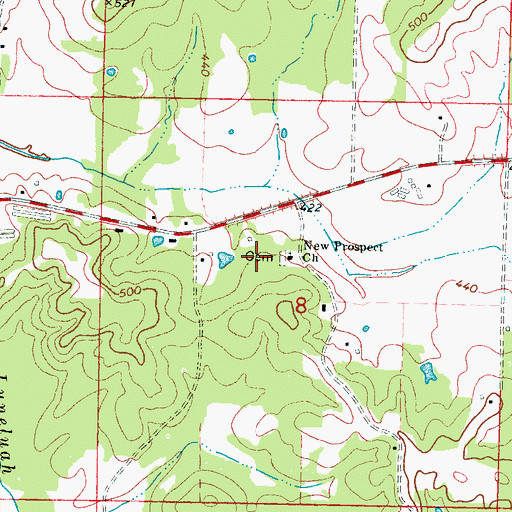 Topographic Map of New Prospect Church, MS