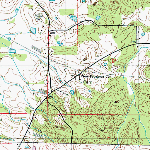 Topographic Map of New Prospect Church, MS