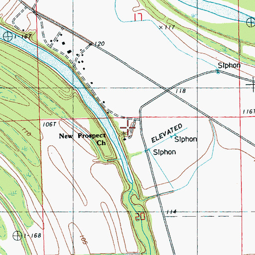 Topographic Map of New Prospect Church, MS