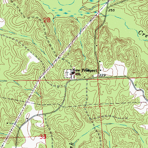 Topographic Map of New Prospect Church, MS