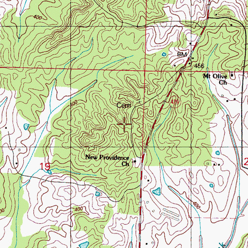 Topographic Map of New Providence Church, MS
