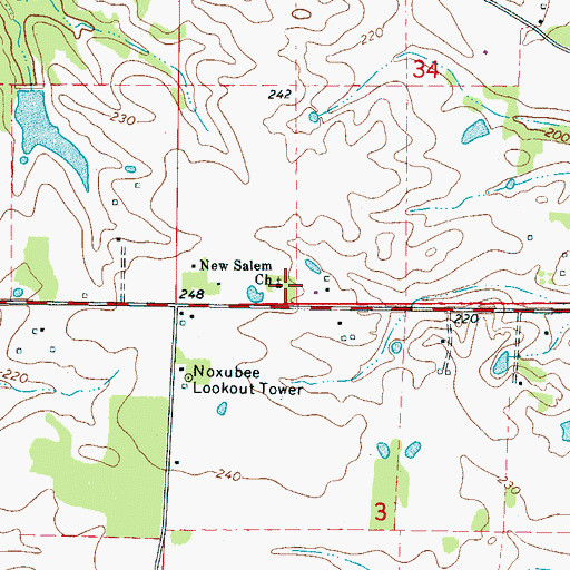 Topographic Map of New Salem Church, MS