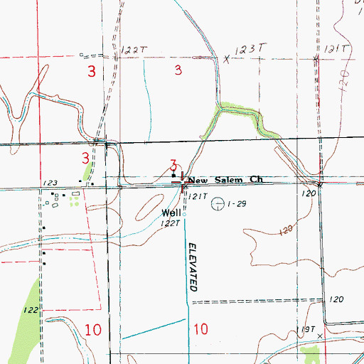 Topographic Map of New Salem Church, MS