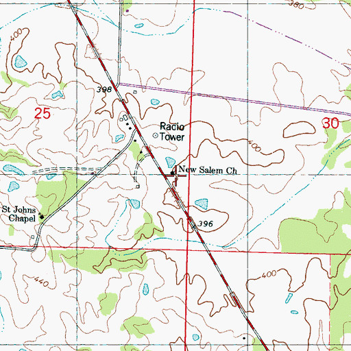 Topographic Map of New Salem Church, MS