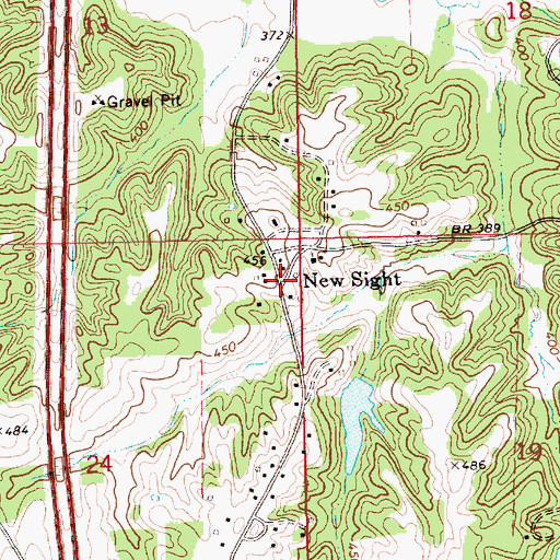 Topographic Map of New Sight, MS