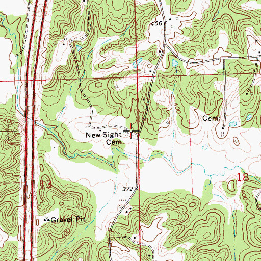 Topographic Map of New Sight Cemetery, MS