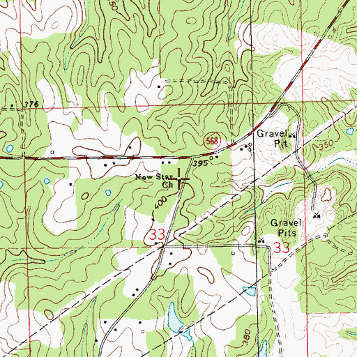 Topographic Map of New Star Church, MS