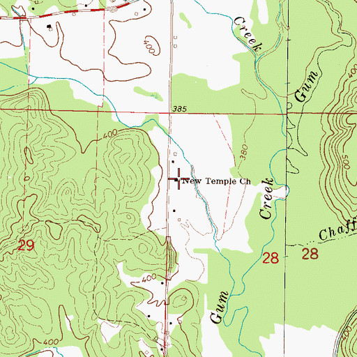 Topographic Map of New Temple Church, MS