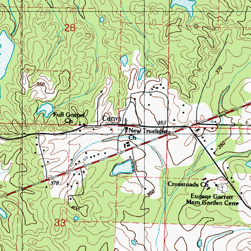 Topographic Map of New Truelight Church, MS
