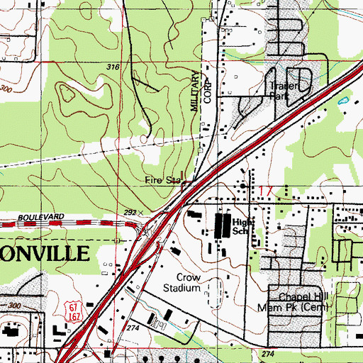 Topographic Map of Fire Station Number 3, AR