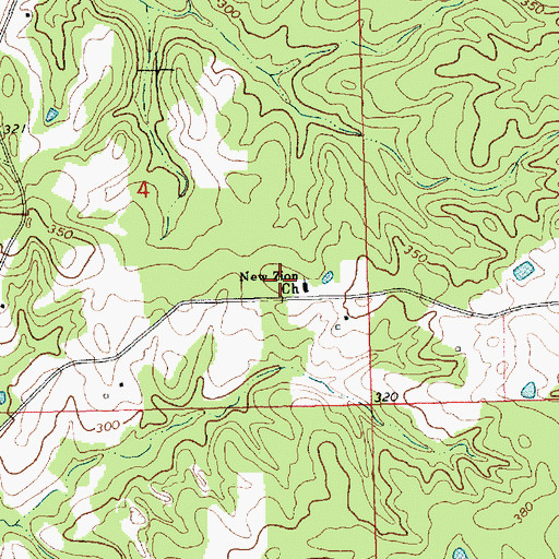 Topographic Map of New Zion Church, MS