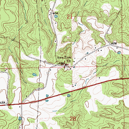 Topographic Map of New Zion Church, MS