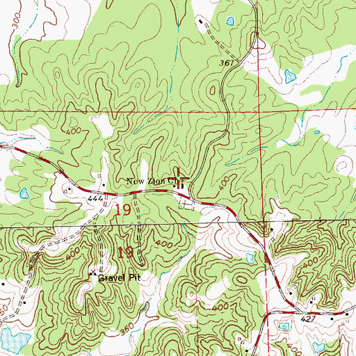 Topographic Map of New Zion Baptist Church, MS