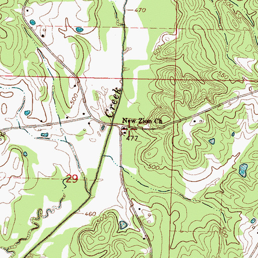 Topographic Map of New Zion Church, MS
