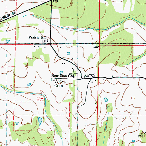 Topographic Map of New Zion Church, MS