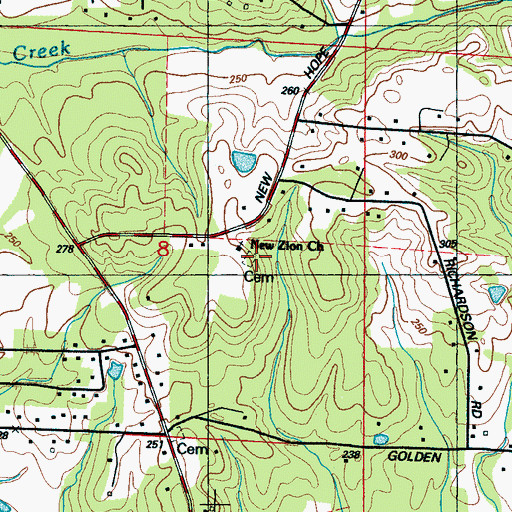 Topographic Map of New Zion Church, MS