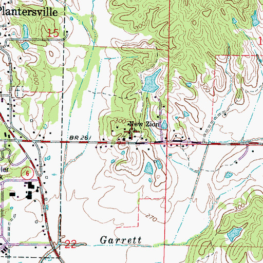 Topographic Map of New Zion Church, MS