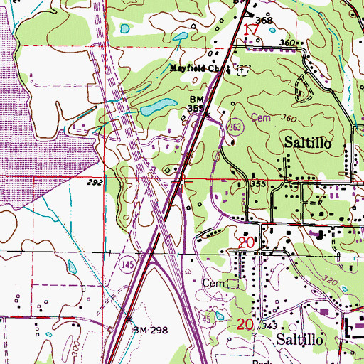 Topographic Map of New Zion Church, MS