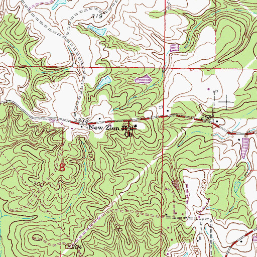 Topographic Map of New Zion Hill Church, MS
