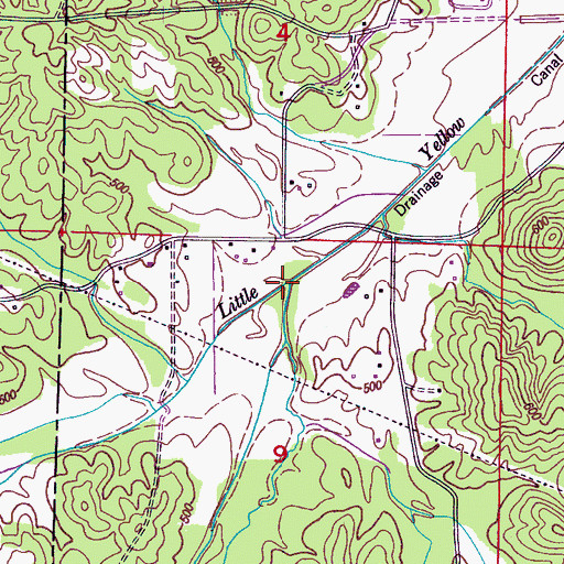 Topographic Map of Newcomb Branch, MS