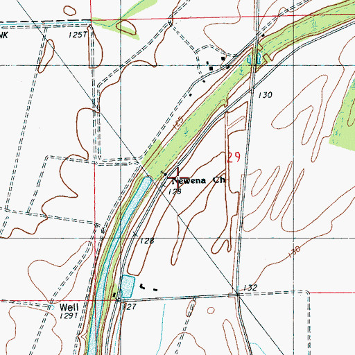 Topographic Map of Newena Church, MS