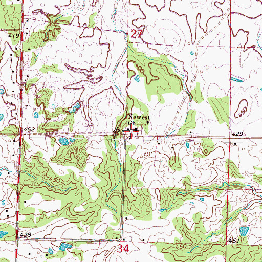 Topographic Map of Newest Church, MS