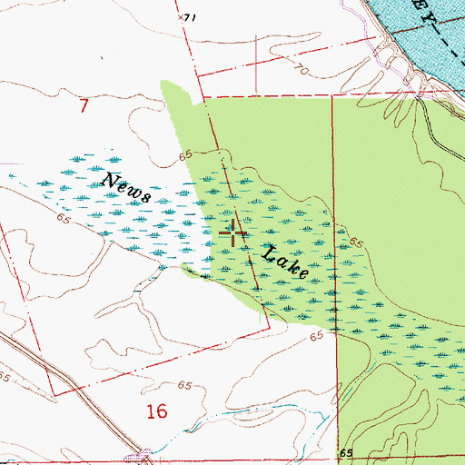 Topographic Map of News Lake, MS