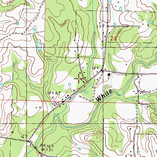Topographic Map of Newton Chapel, MS