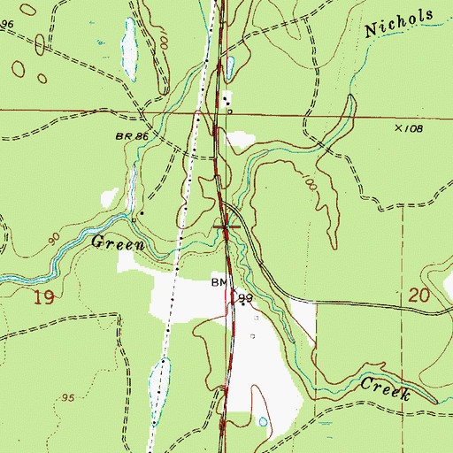 Topographic Map of Nichols Branch, MS