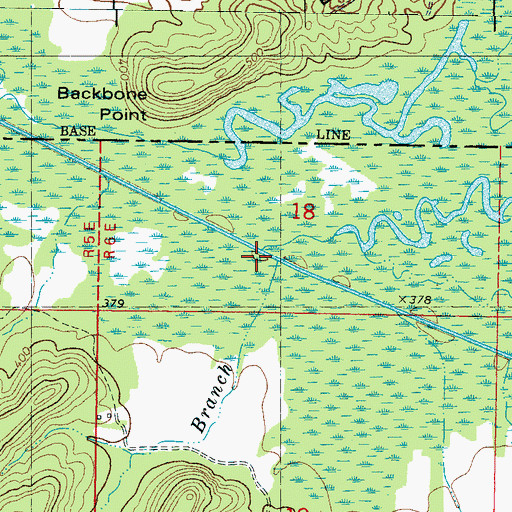 Topographic Map of Nichols Branch, MS