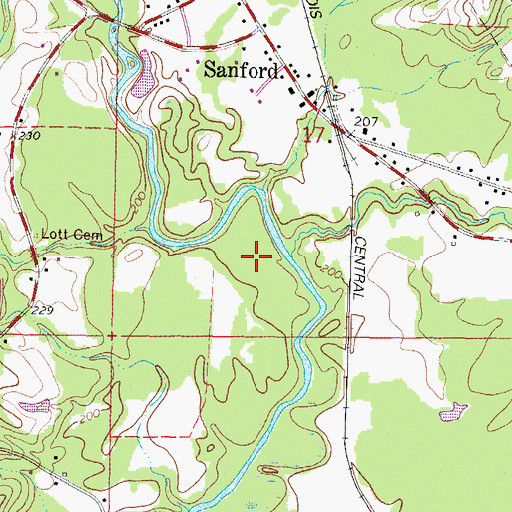 Topographic Map of Nichols Branch, MS