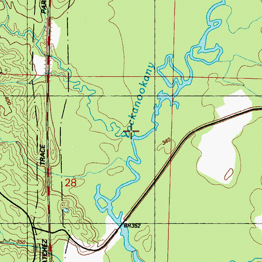 Topographic Map of Ninemile Creek, MS