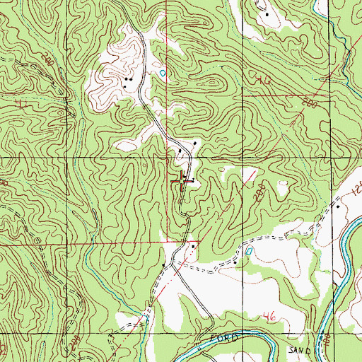 Topographic Map of Noland Hill School, MS