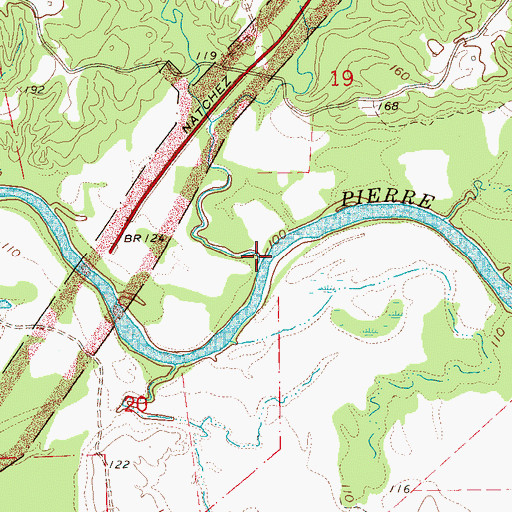Topographic Map of Norris Creek, MS
