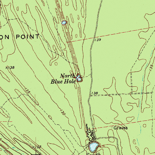 Topographic Map of North Blue Hole, MS