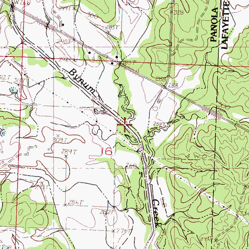 Topographic Map of North Bynum Creek, MS