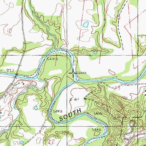 Topographic Map of North Fork Coles Creek, MS
