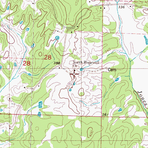 Topographic Map of North Hopewell Church, MS