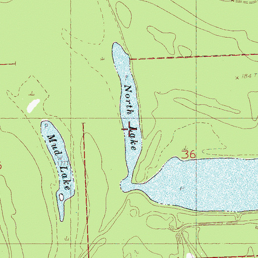 Topographic Map of North Lake, MS