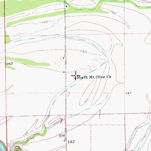 Topographic Map of North Mount Olive Church, MS