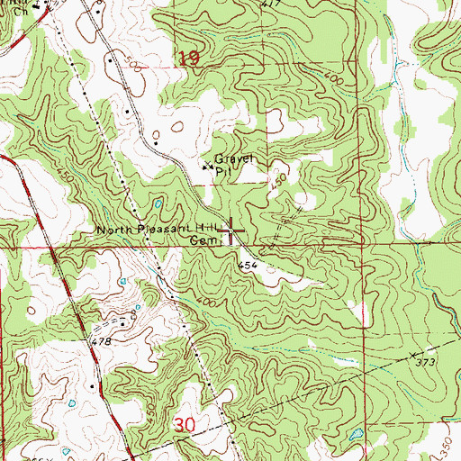Topographic Map of North Pleasant Hill Cemetery, MS