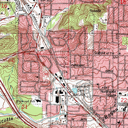 Topographic Map of First Freewill Baptist Church, AR