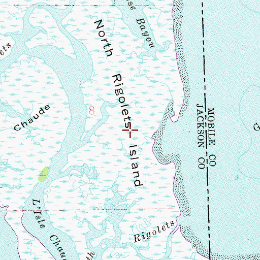 Topographic Map of North Rigolets Island, MS