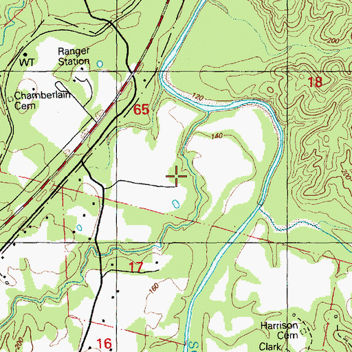 Topographic Map of North Sunnyside Oil Field, MS
